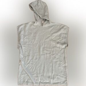 Oat Cashmere Cashmere Blue Gray Hooded Poncho Sweater Vest